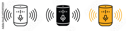 Smart speaker icon vector. technology and automation, Smart home voice assistant device symbol. vector illustration.