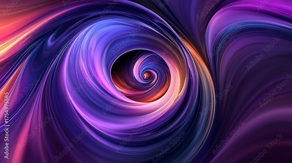 Obraz premium Vibrant swirling abstract vortex of purple pink and blue light