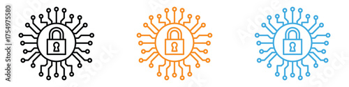 Cyber security icon vector. cloud computing and network defence symbol. vector illustration.