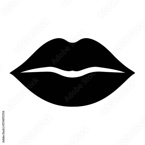 Vector art of black lips, a simple yet striking graphic element, perfect for adding a touch of boldness and sensuality to any design project