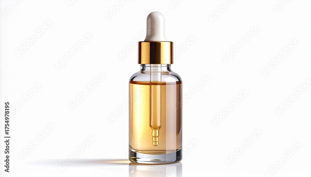 Naklejka premium Golden Elixir A Bottle of Liquid Beauty and Skincare