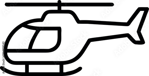 Helicopter icon vector. Outline helicopter vector icon