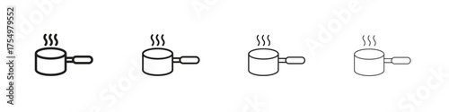 Sauce pan icon. editable stroke icon for graphic project