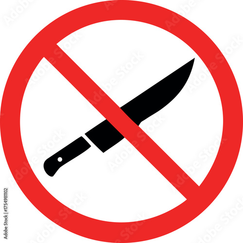 Knives not allowed vector icon. knife symbol silhouette vector. no knife no weapon vector illustration
