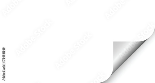 Paper Turning Corner Vector Illustration with Transparent Background