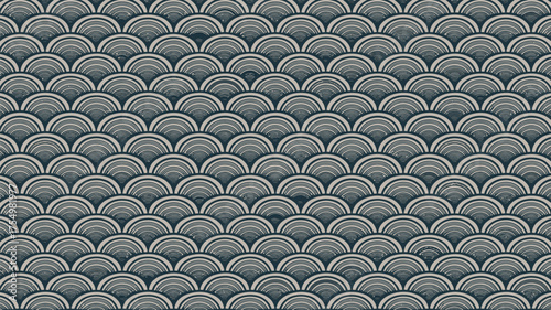 Overlapping semicircles in a repeating pattern creating a textured and visually appealing background