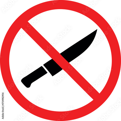 Knives not allowed vector icon. knife symbol silhouette vector. no knife no weapon vector illustration
