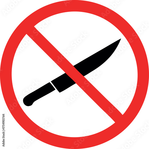 Knives not allowed vector icon. knife symbol silhouette vector. no knife no weapon vector illustration