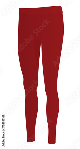 Red woman leggings. vector illustration	
