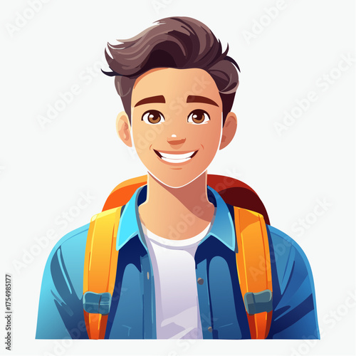 Teenager mit Rucksack auf dem Schulweg