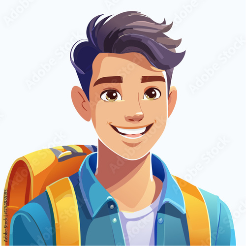 Teenager mit Rucksack auf dem Schulweg