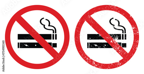No Smoking No Vaping Vector Illustration Symbol Sign