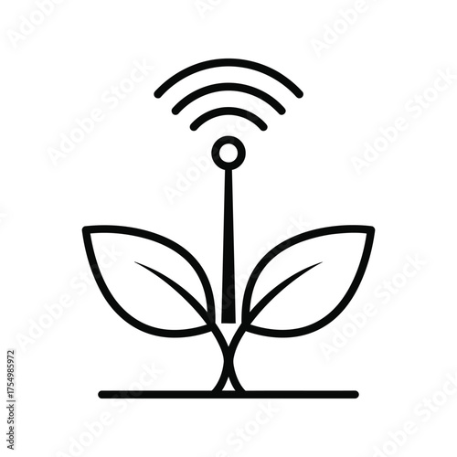 Smart farming and agriculture technology symbol using sensors and connectivity