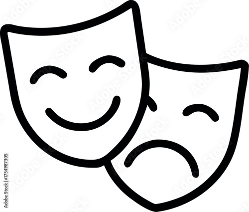 Theatre mask icon Outline, theatre mask vector icon vector
