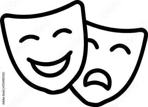 Theatre mask icon Outline, theatre mask vector icon vector