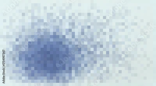 This image shows a pixelated mosaic pattern with gradients of light blue and darker blue squares, creating a soft, abstract design with a diffused, textured appearance
