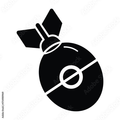 Black and white atom bomb illustration with distinctive design elements