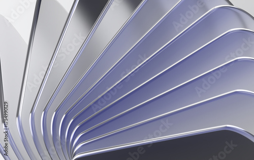 Abstract Metallic and Glass Layers with Soft Light Reflection and Minimal Design