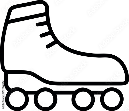 Inline skates icon. Outline inline skates icon  vector, Skating Leisure in Roll Wheel Shoe Equipment Line Pictogram. Roller Skate Black Outline Icon