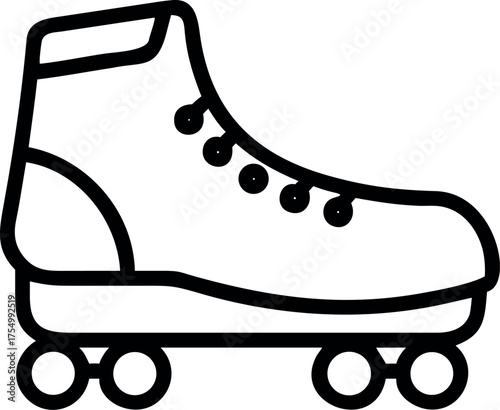 Inline skates icon. Outline inline skates icon  vector, Skating Leisure in Roll Wheel Shoe Equipment Line Pictogram. Roller Skate Black Outline Icon