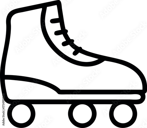 Inline skates icon. Outline inline skates icon  vector, Skating Leisure in Roll Wheel Shoe Equipment Line Pictogram. Roller Skate Black Outline Icon