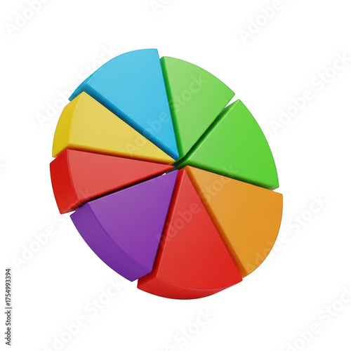 Free Download Colorful circular pie chart graphic with nine distinct segments transparent background - GFXLoad