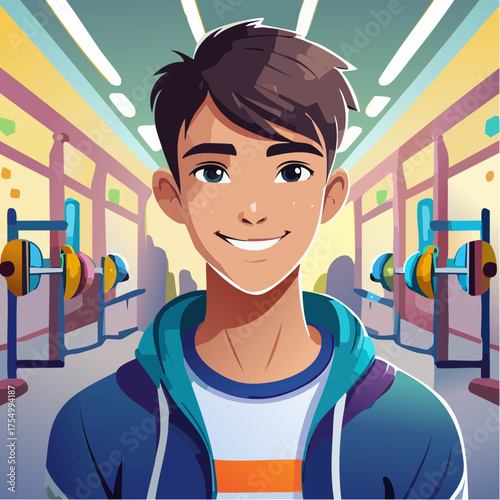 Teenager im Fitnessstudio