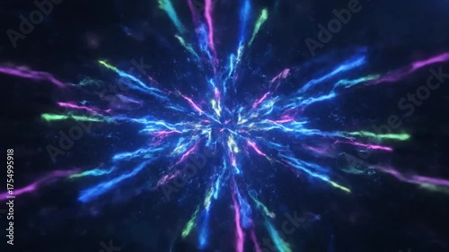 Wallpaper Mural Energetic Light Bursts Emerge From the Center An Explosive Display of Color and Motion in a Dynamic Abstract Visual Torontodigital.ca