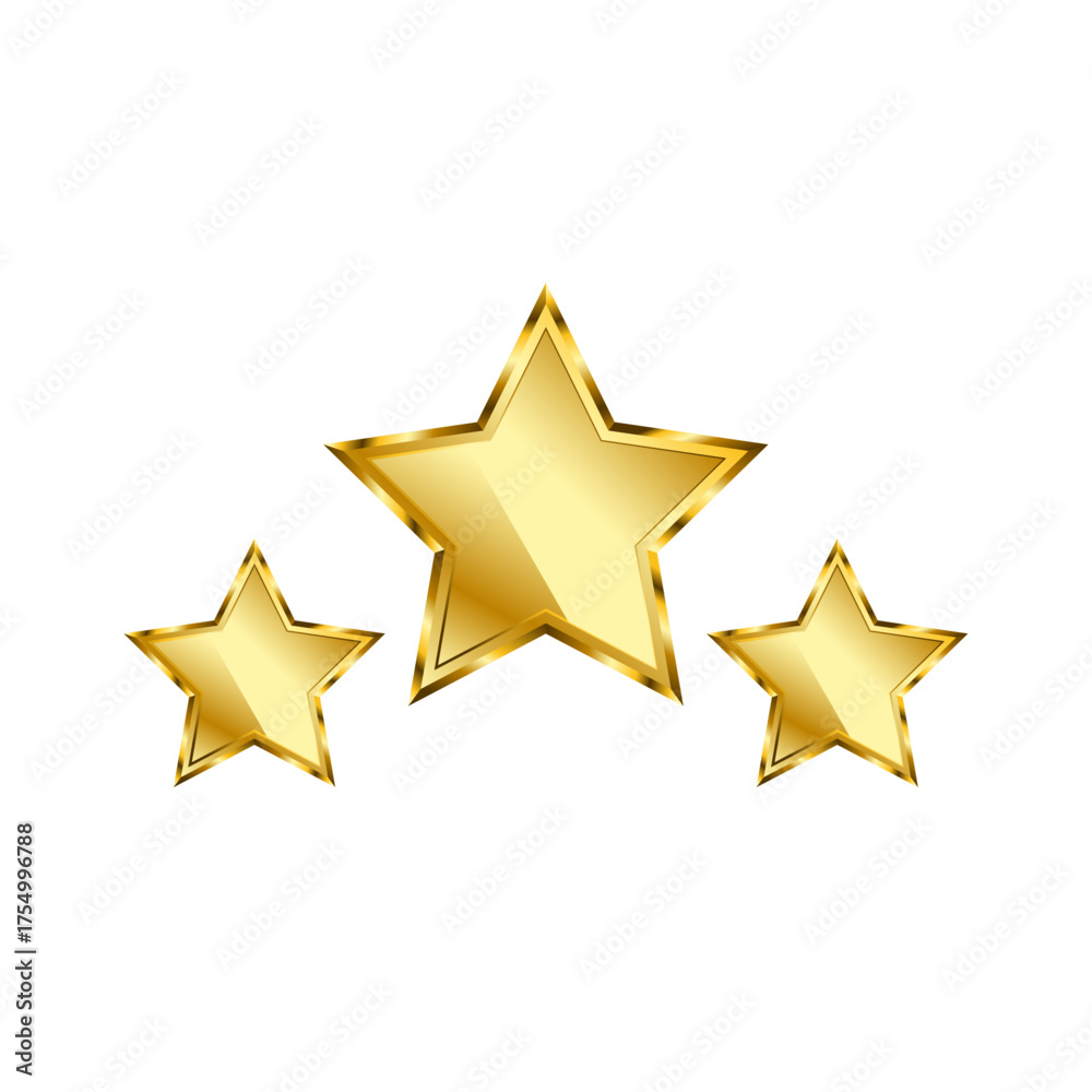 Obraz premium Golden three stars vector