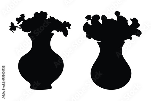 Black flower tubs design