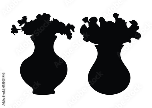 Black flower tubs design