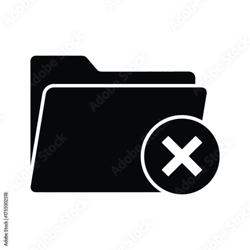 Folder deletion icon vector illustration for data management concept