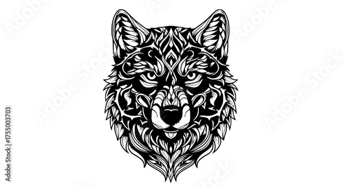 wolf head vector