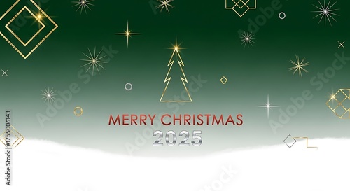 Merry christmas happy new year christmas tree stars holiday season festive celebration greeting card