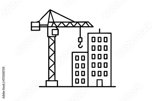 Construction crane building high rise tower