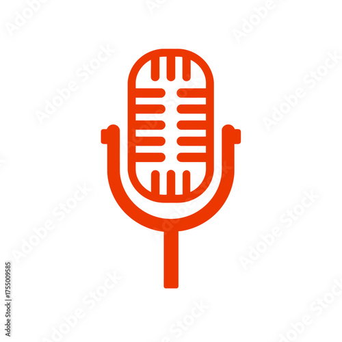 A simplified orange microphone icon on a white background, perfect for podcasts and audio content