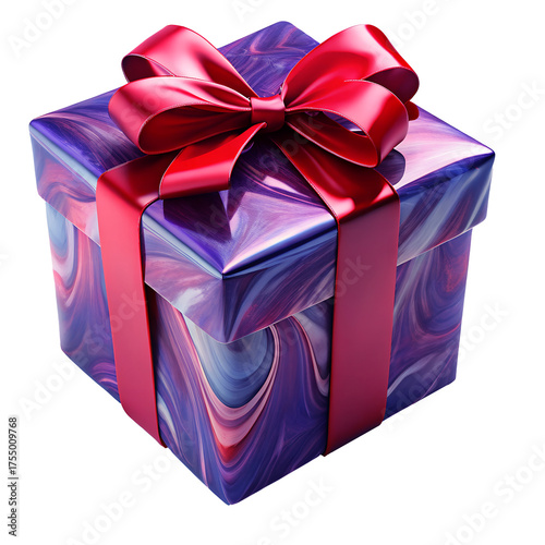 Wallpaper Mural Red Glossy Gift Box Torontodigital.ca