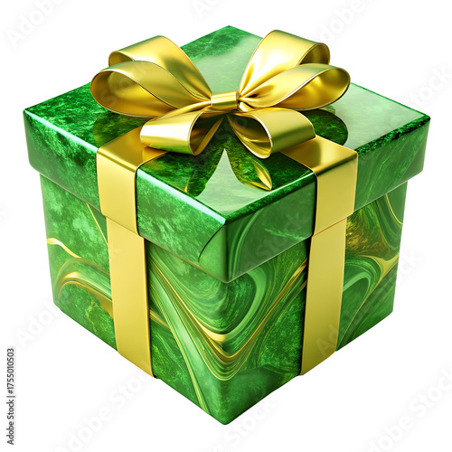 Wallpaper Mural Green and Gold Gift Box Torontodigital.ca