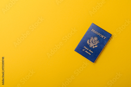 US passport for travelling, flying and doing business. USA document, id
