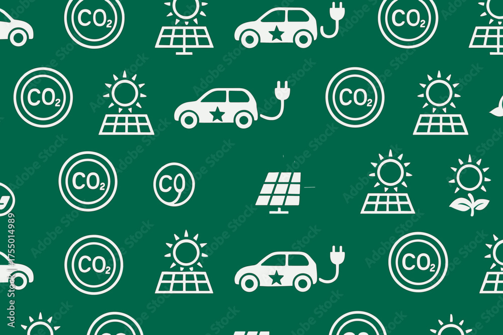 Fototapeta premium Patterns of sustainable transportation and solar energy promoting environmental awareness and eco-friendly living