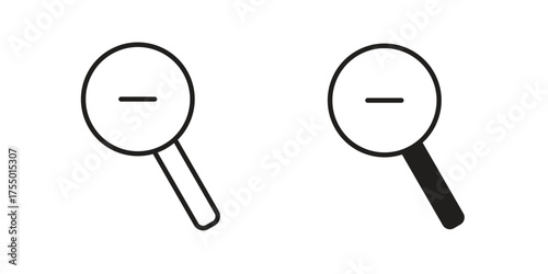 Zoom out icon in Line and Silhouette Icon Set. Isolated Vector Illustration.