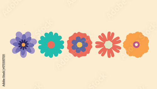 Colorful set of flowers. Abstract origami flowers design. Style for banners,icon, sticker, wallpaper, posters, websites, online shopping.Vector illustration design and creative idea,eps 10.
