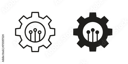 Technology icon in Line and Silhouette Icon Set. Isolated Vector Illustration.