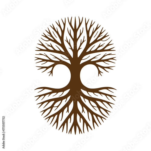 Artistic Tree Illustration. Nature Tree Vector Logo Design.