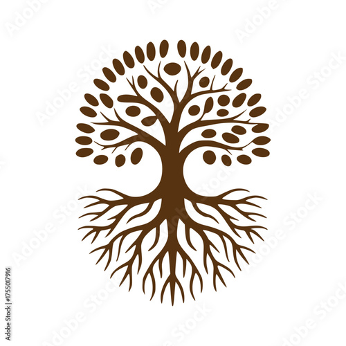 Artistic Tree Illustration. Nature Tree Vector Logo Design.