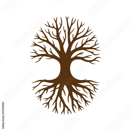 Artistic Tree Illustration. Nature Tree Vector Logo Design.