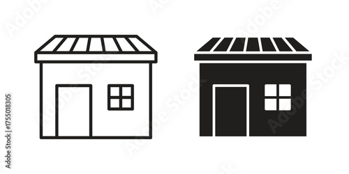 Store icon in Line and Silhouette Icon Set. Isolated Vector Illustration.
