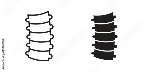 Spine icon in Line and Silhouette Icon Set. Isolated Vector Illustration.