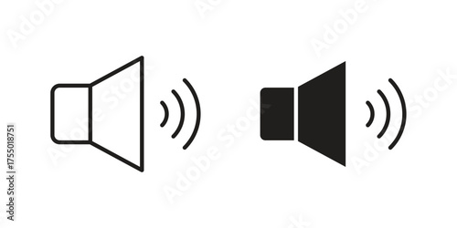 Speaker icon in Line and Silhouette Icon Set. Isolated Vector Illustration.