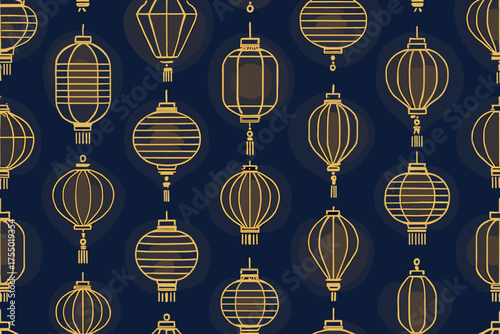 Colorful paper lanterns displayed against a dark background create a festive atmosphere for celebrations and events